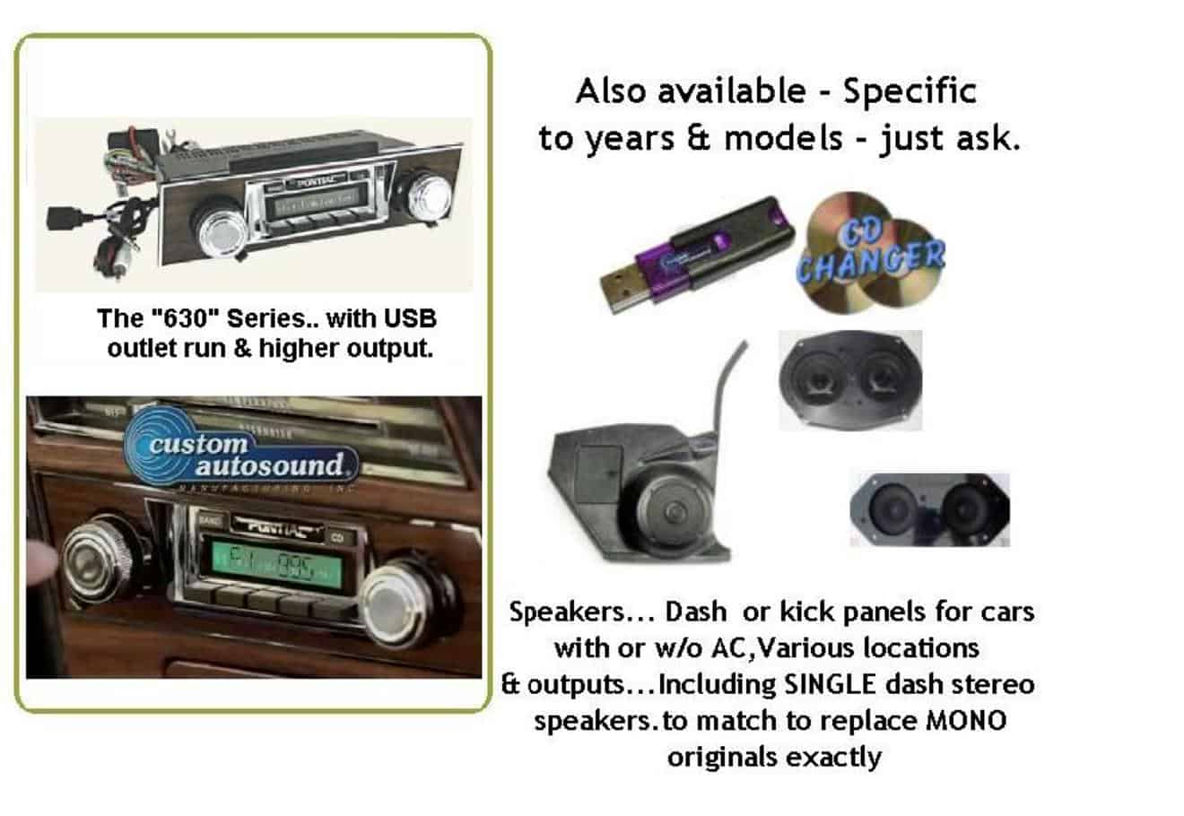 Radio: Firebird 67-68 Firebird  w/USB & CD changer button.